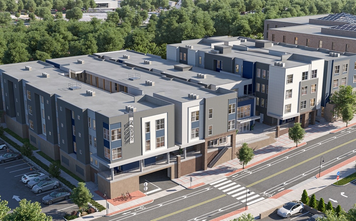 the edition on rosemary brand new boutique apartments near unc chapel hill located on west rosemary street birds eye view of community exterior