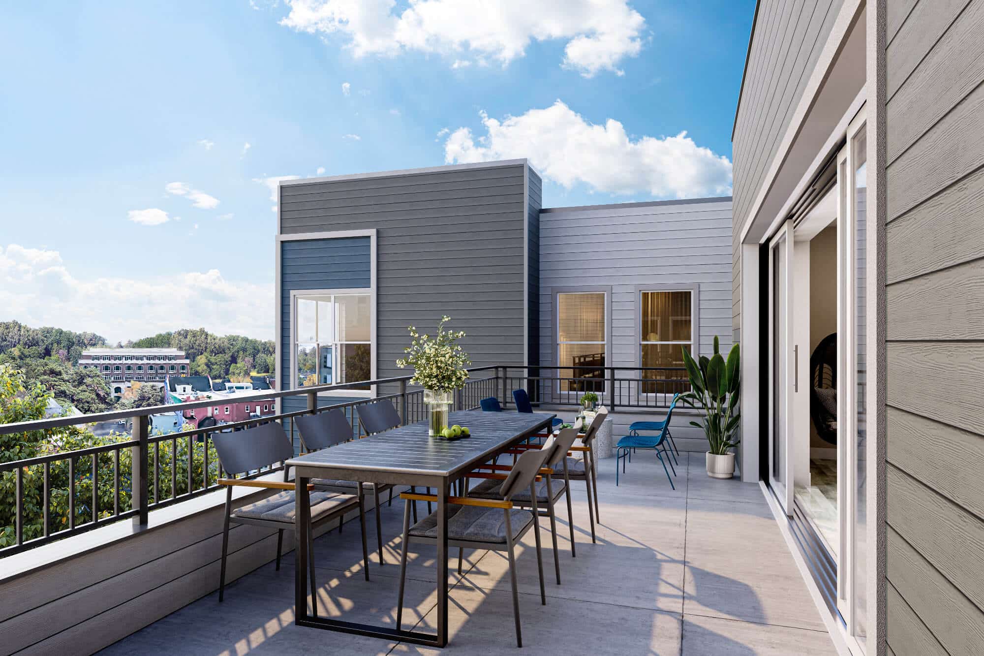 the edition on rosemary new luxury off campus apartments near unc chapel hill community amenities the hub 3rd floor terrace